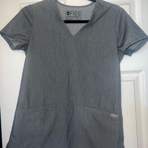 Figs Technical Collection Gray Scrub Top